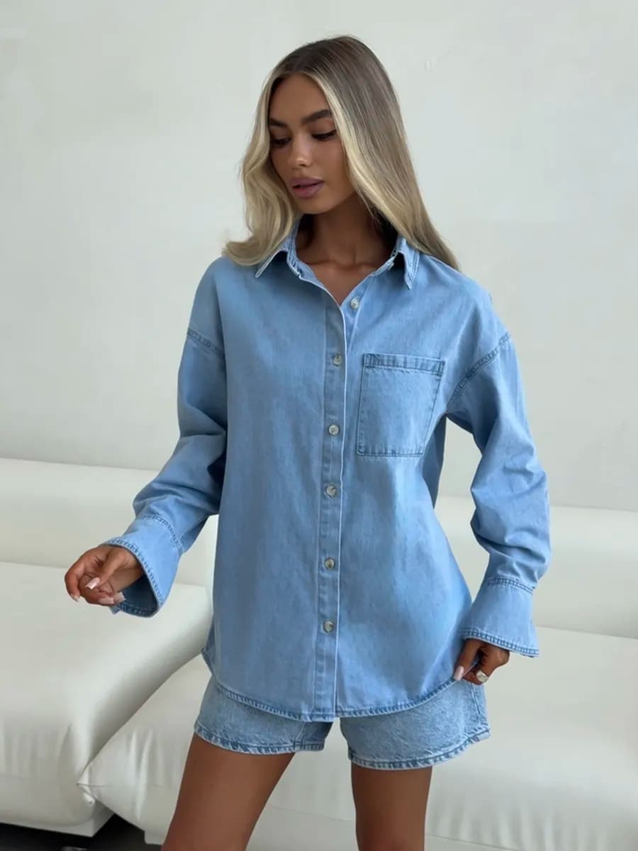 Рубашка джинсовая оверсайз