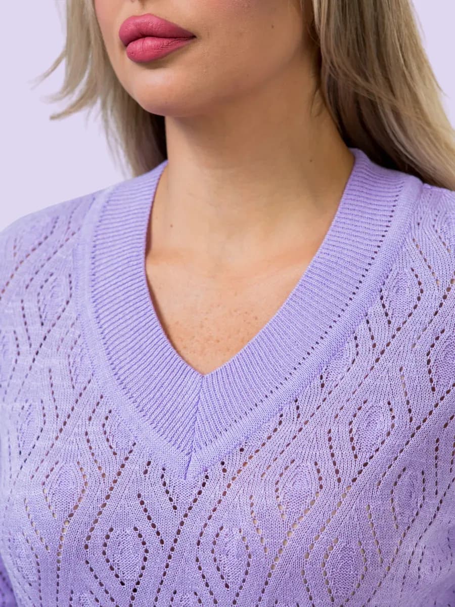 Джемпер трикотажный кофта ажурная