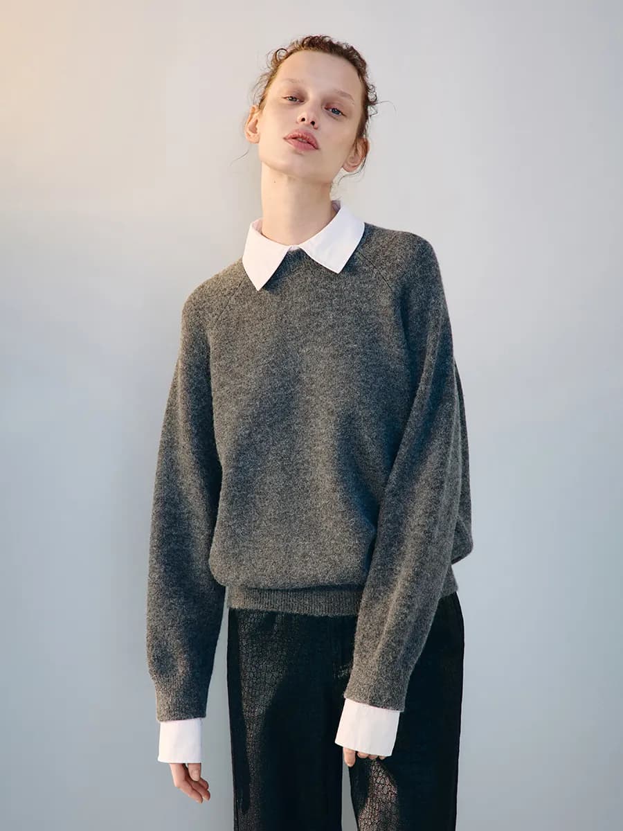 Джемпер вязаный с имитацией рубашки