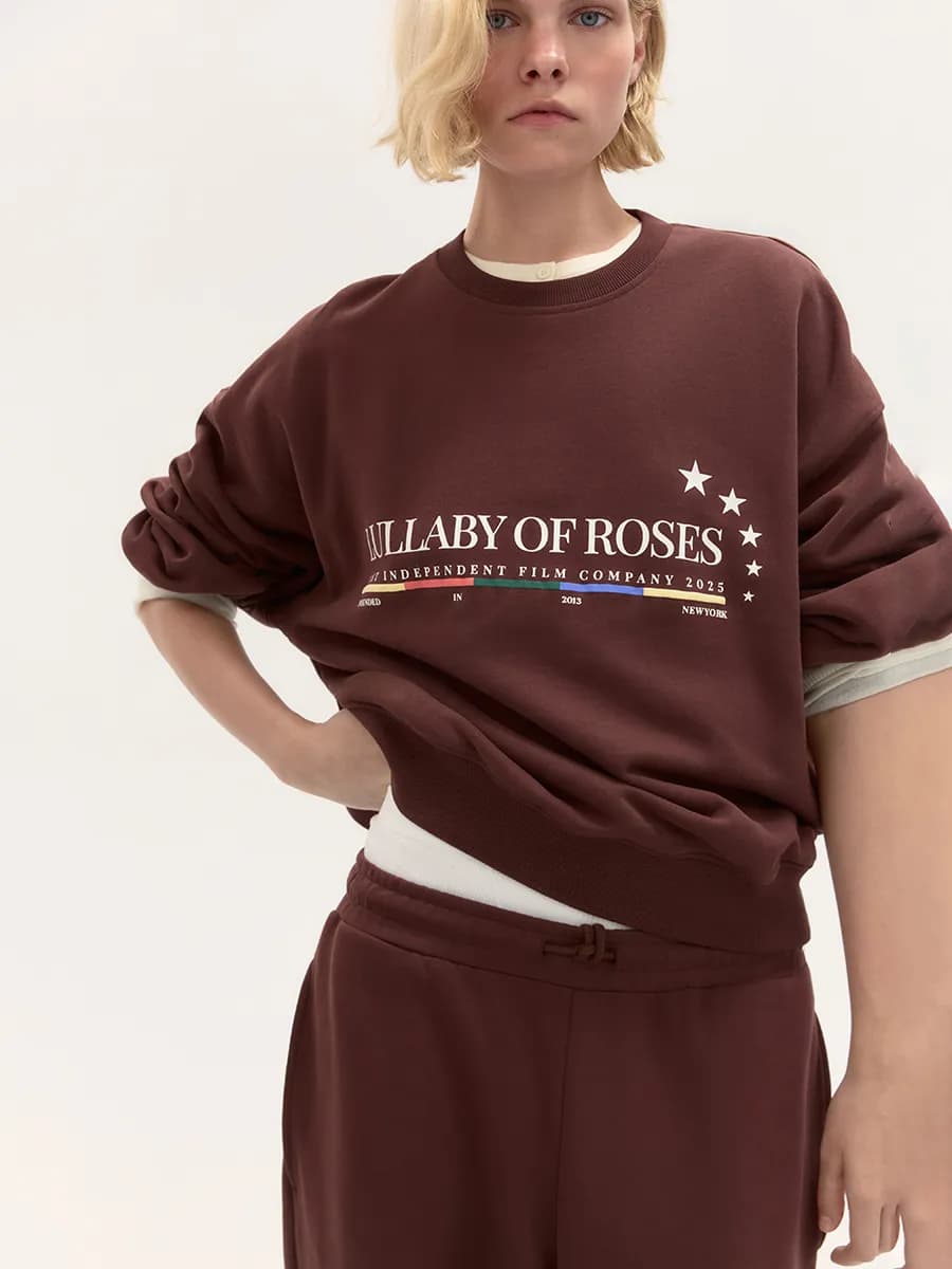 Свитшот оверсайз из футера с принтом