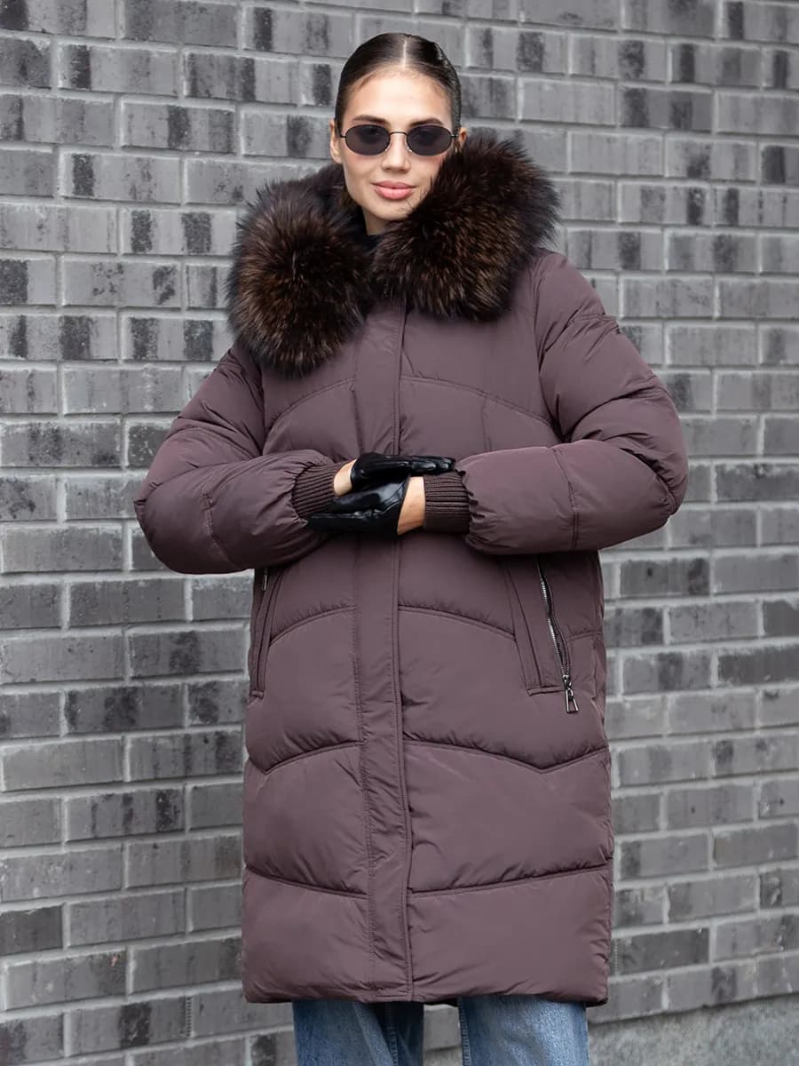 Пуховик зимний с мехом