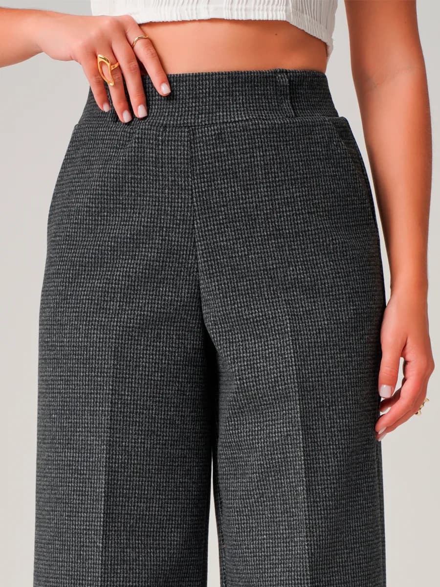 Теплые брюки палаццо на резинке классические