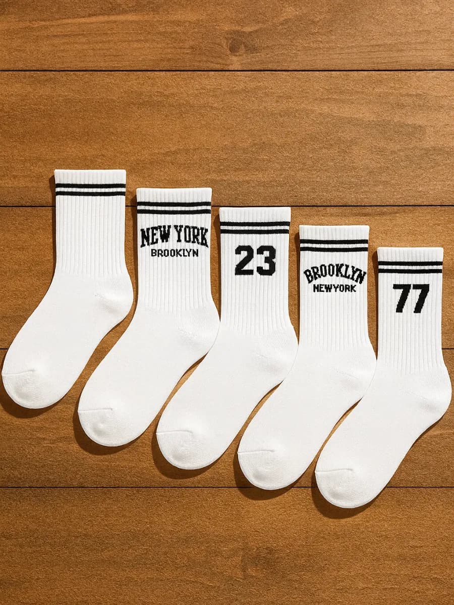 Носки спортивные белые высокие набор - фото 1