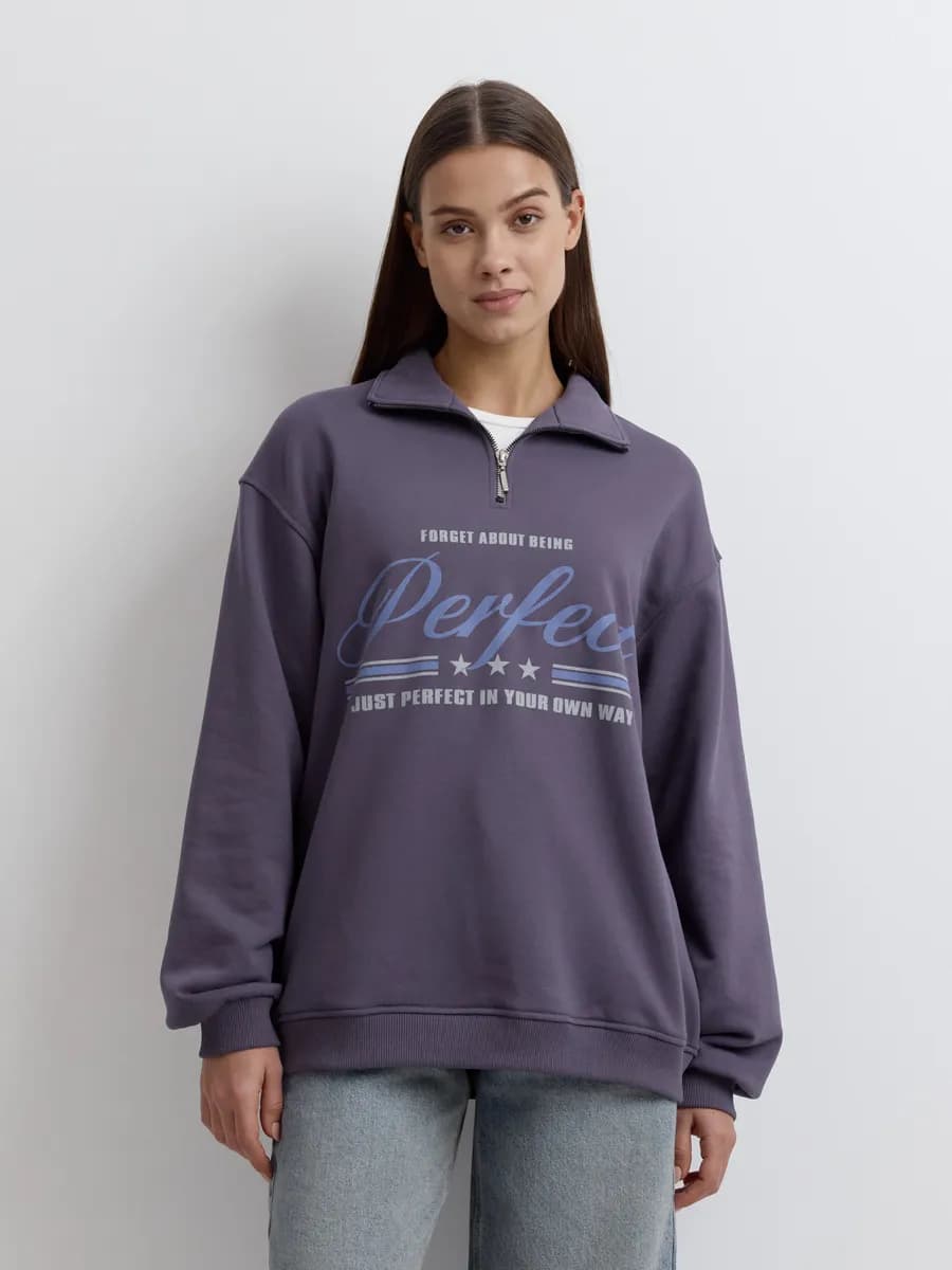 Свитшот оверсайз с принтом PERFECT