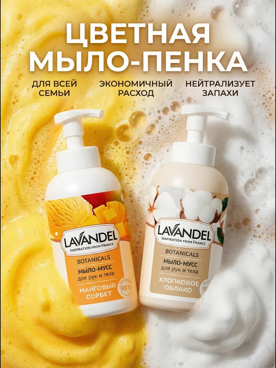 Жидкое мыло для рук и тела пенка набор 2 шт