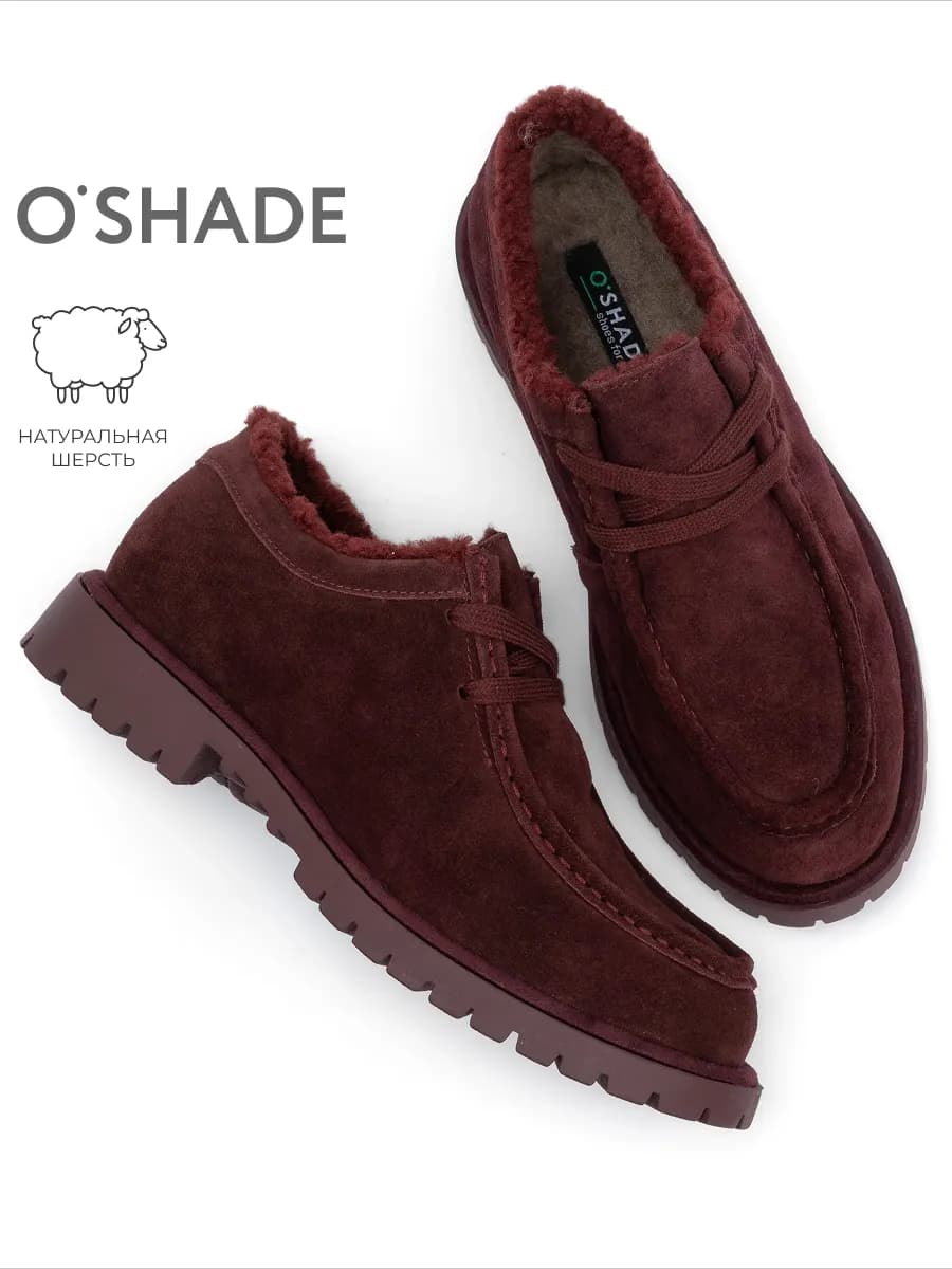 O'SHADE Зимние полуботинки женские бордовые