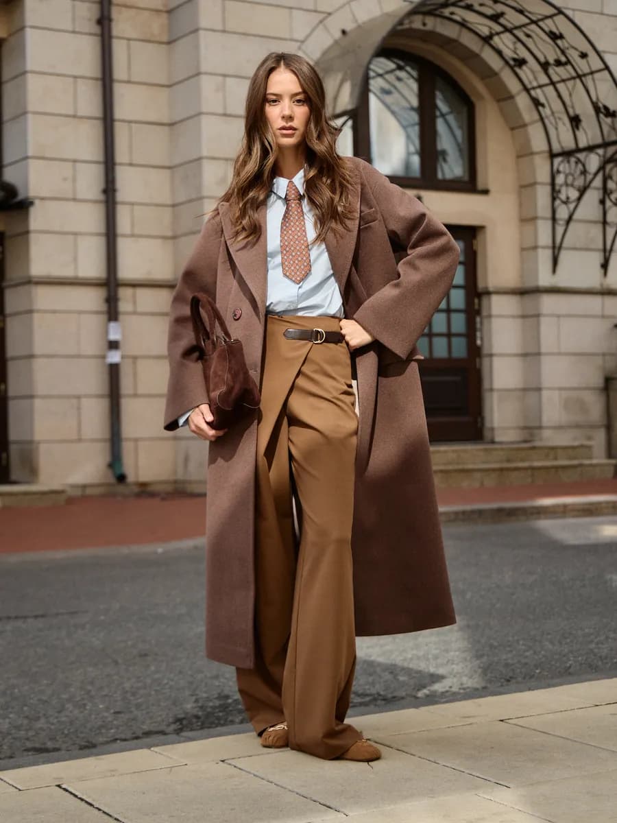 Длинное демисезонное Пальто веснаосень