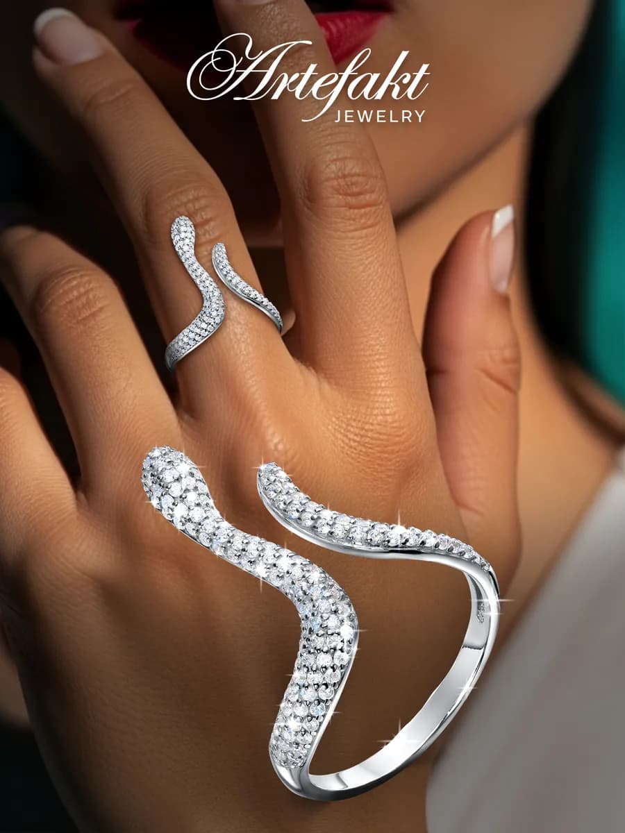 Кольцо серебро 925 змея дорожка серебряное