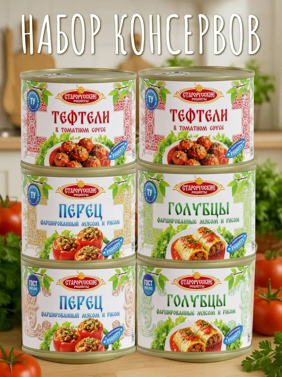 НАБОР СР 6-Голубцы ГОСТ 1 ТУ 1+Перец ГОСТ 1 ТУ 1+Тефтели2