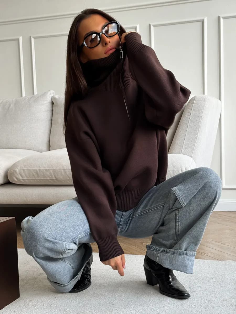 Свитер осенний на молнии