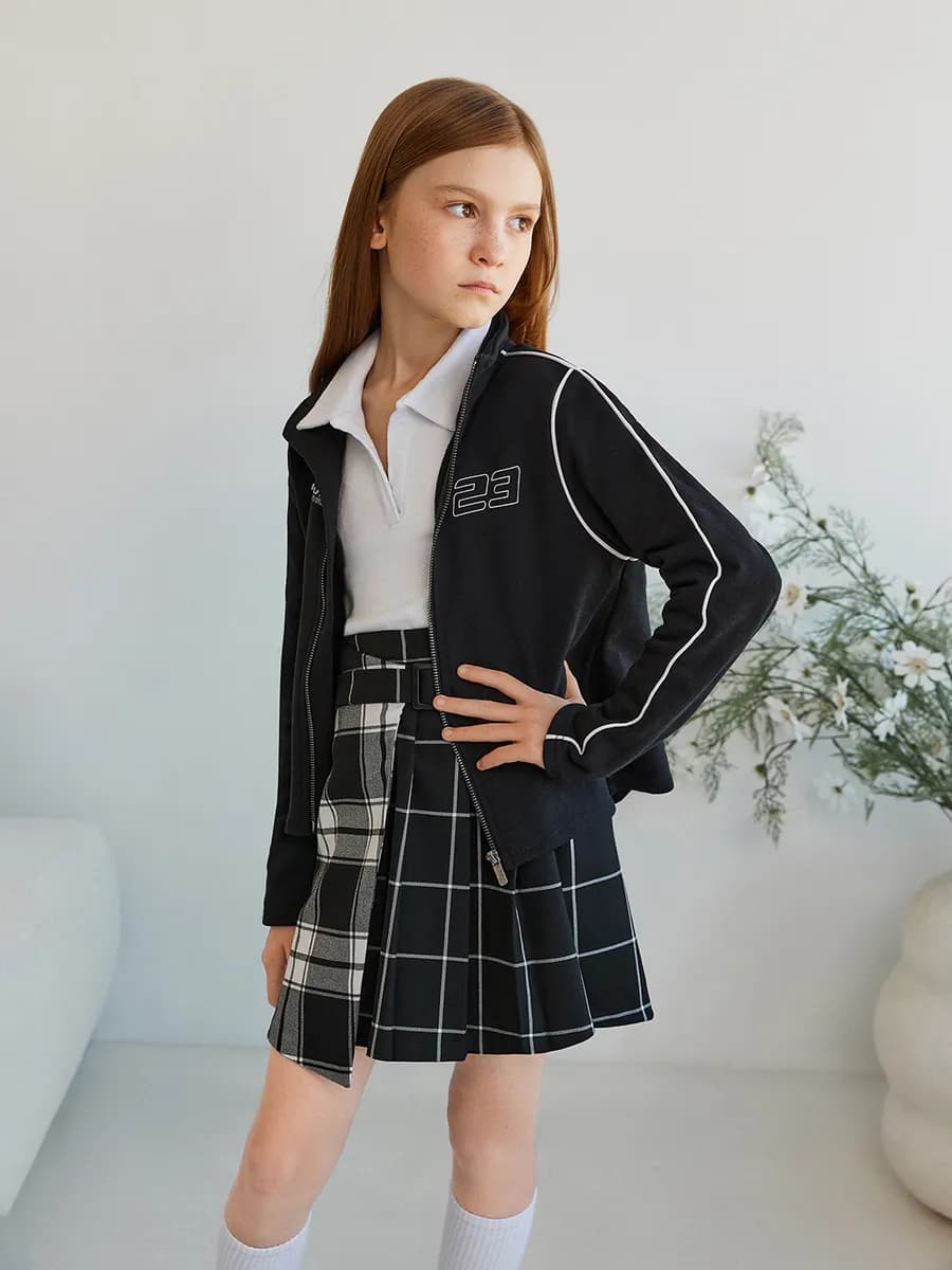 Кофта-зипка спортивная на молнии без начеса - фото 1