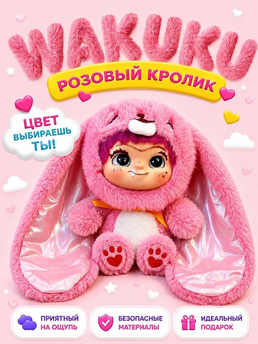 Wakuku розовый кролик