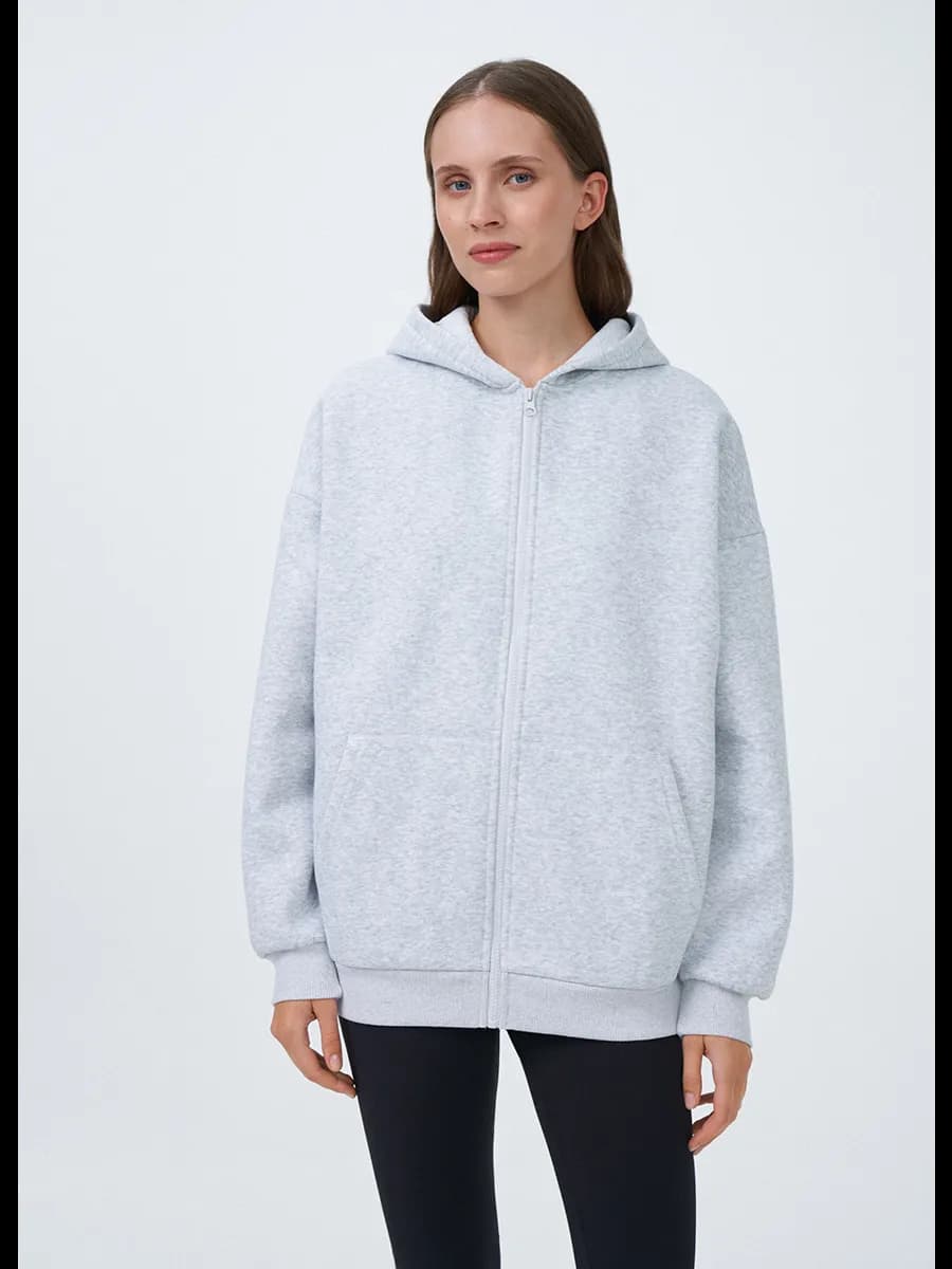Толстовка серая из футера с начесом - фото 1