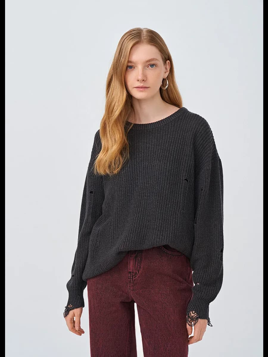 Свитер серый удлиненный