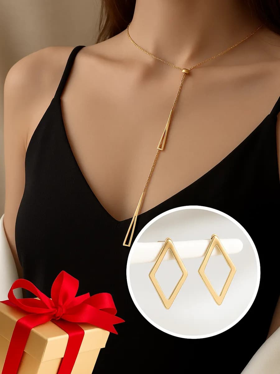 Набор бижутерии женской цепочка серьги в подарок