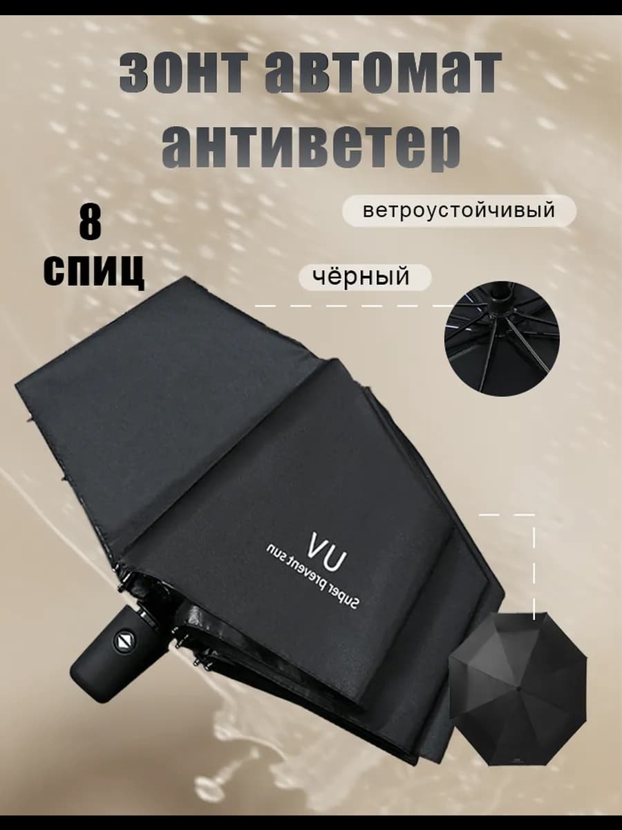 Зонт автомат антиветер компактный легкий