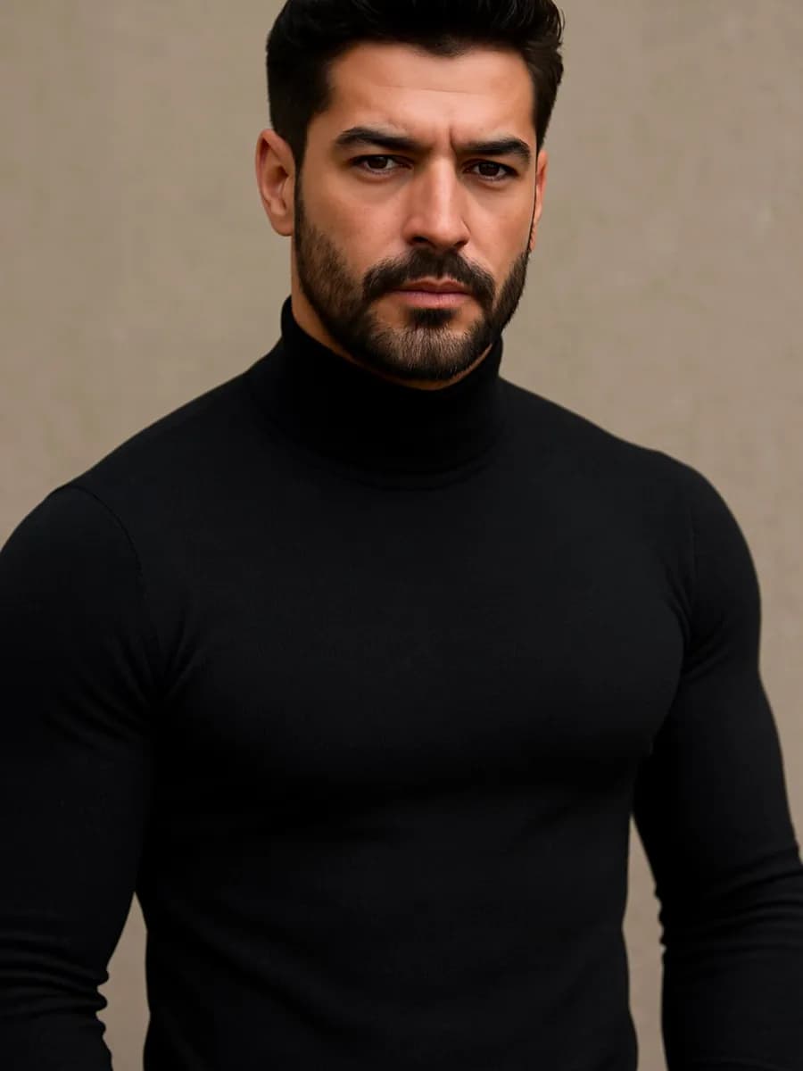 Водолазка базовая хлопковая классическая облегающий с горлом