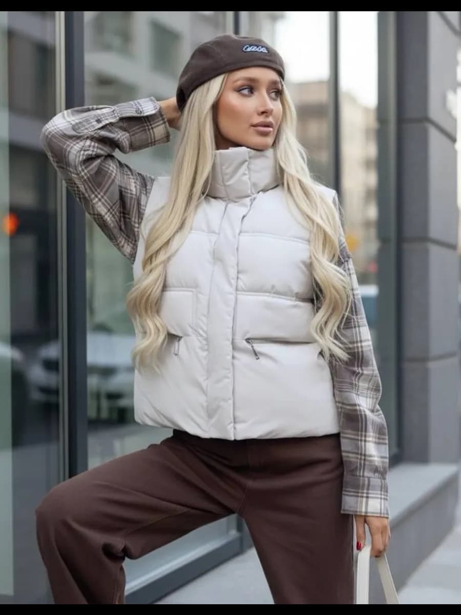 Жилетка безрукавка утепленная оверсайз