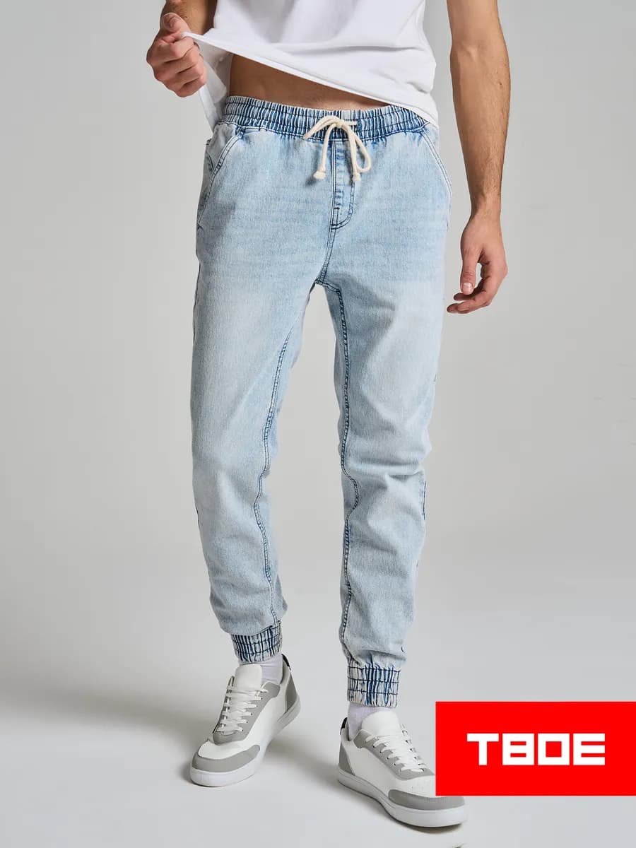 Джинсы джоггеры на резинке