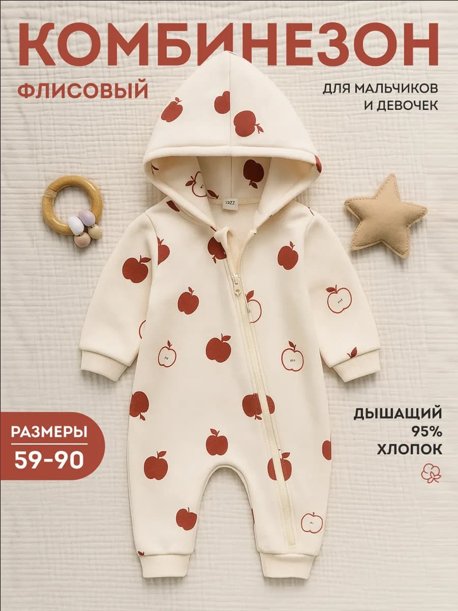 Утепленный комбинезон флисовый для малыша