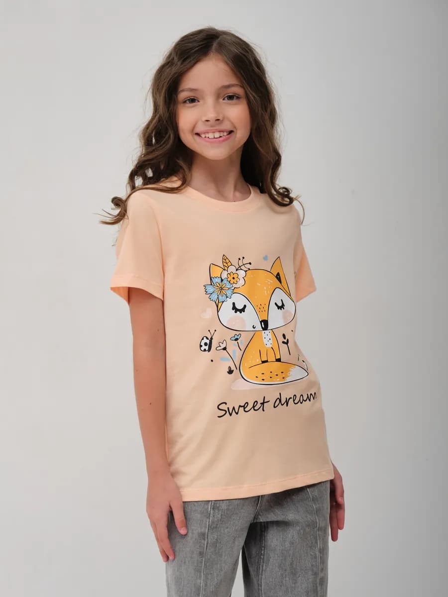 Футболка с принтом хлопок