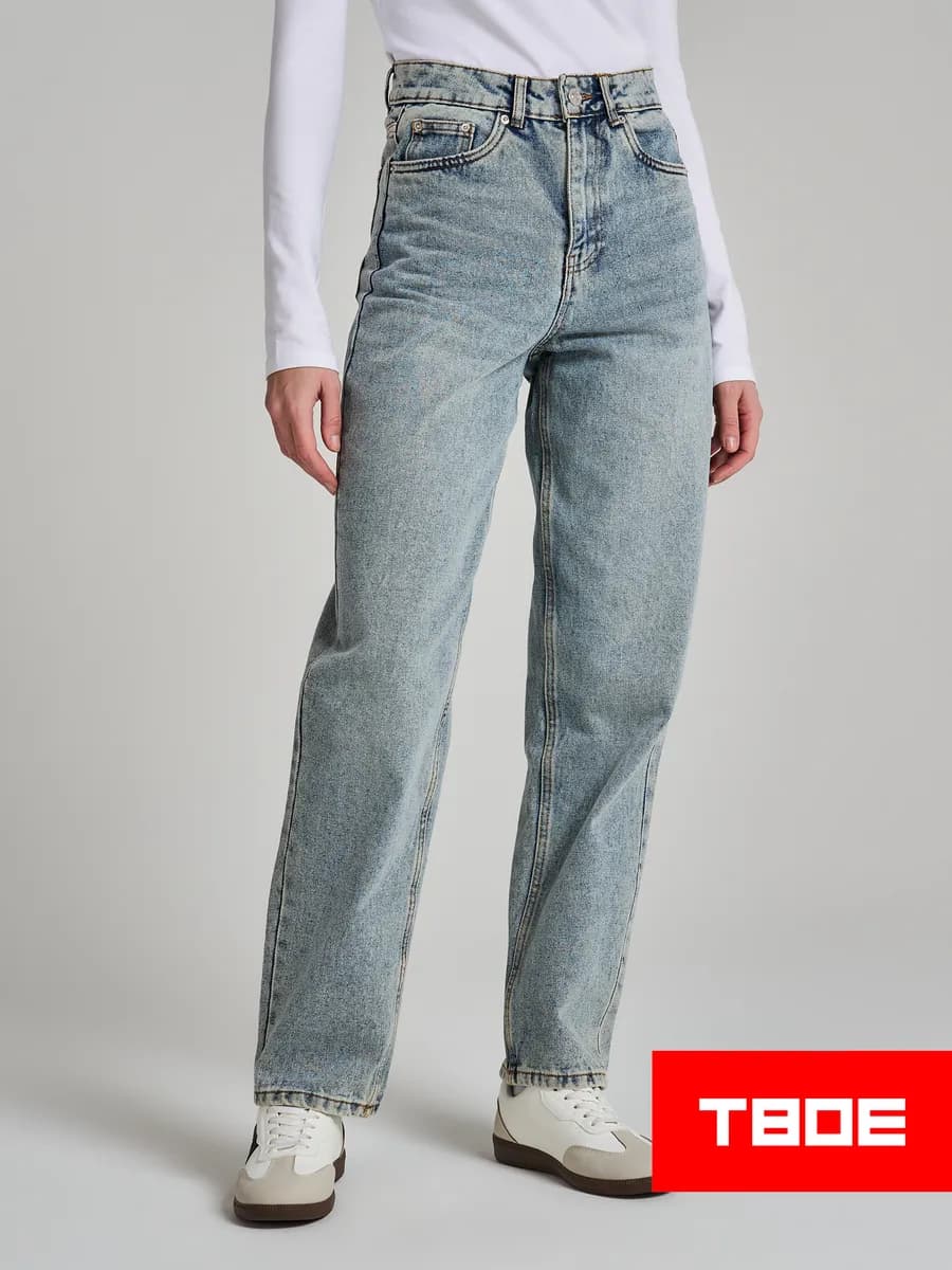 Джинсы мом с высокой посадкой