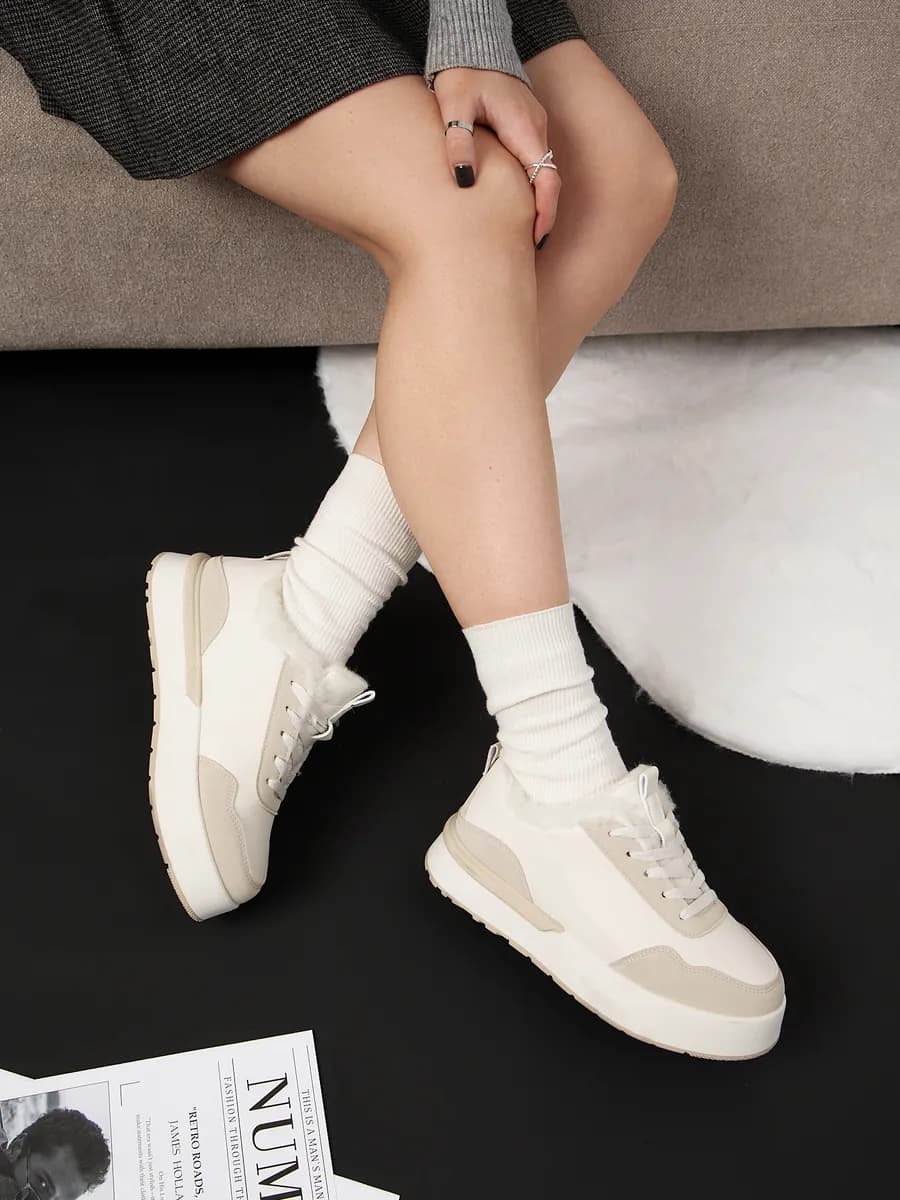 Кроссовки женские зимние с мехом на платформе