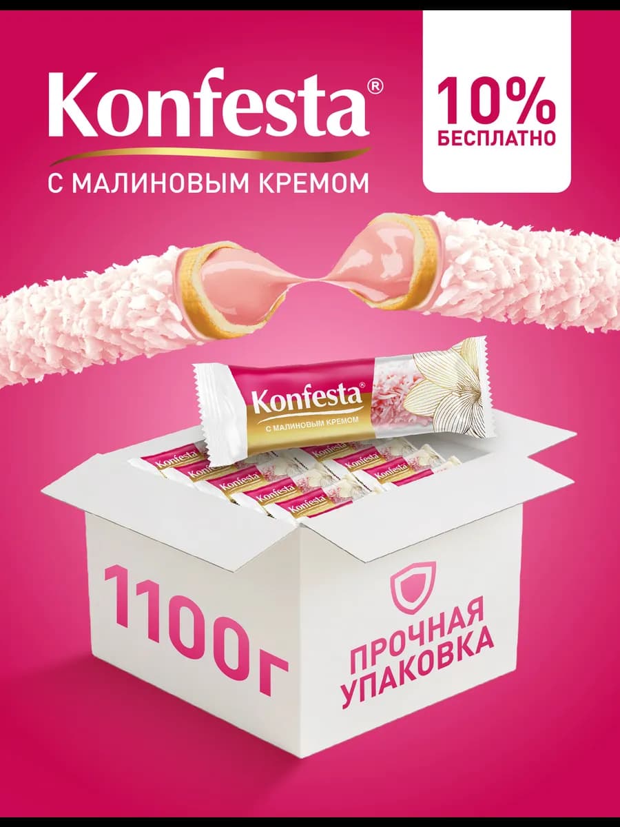 Конфеты глазированные с малиновой начинкой 1100 г