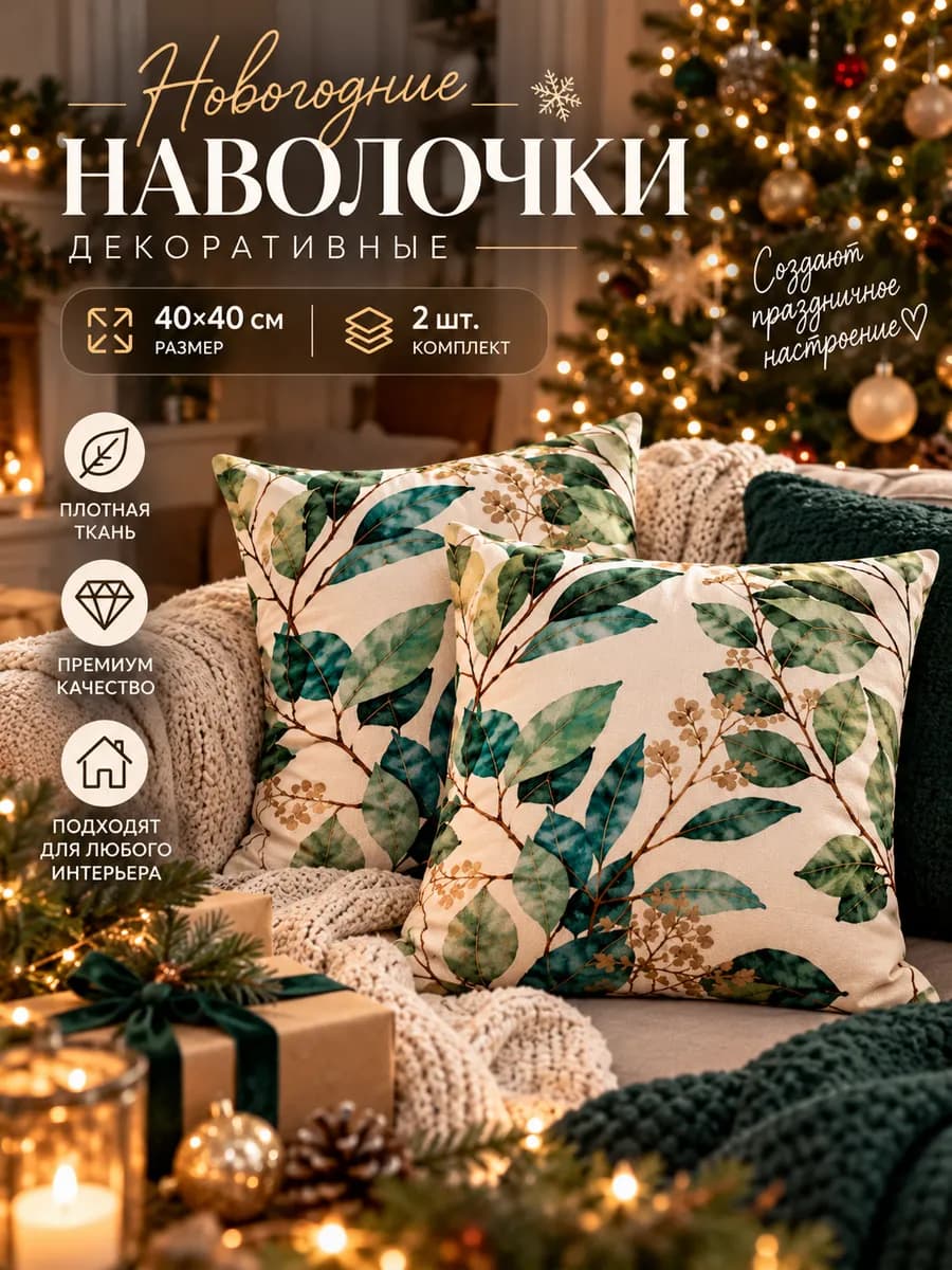 Декоративные наволочки 40х40 комплект 2 шт