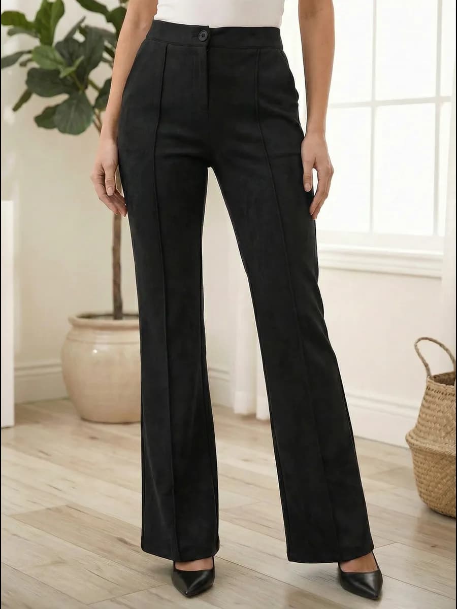 Брюки классические замшевые