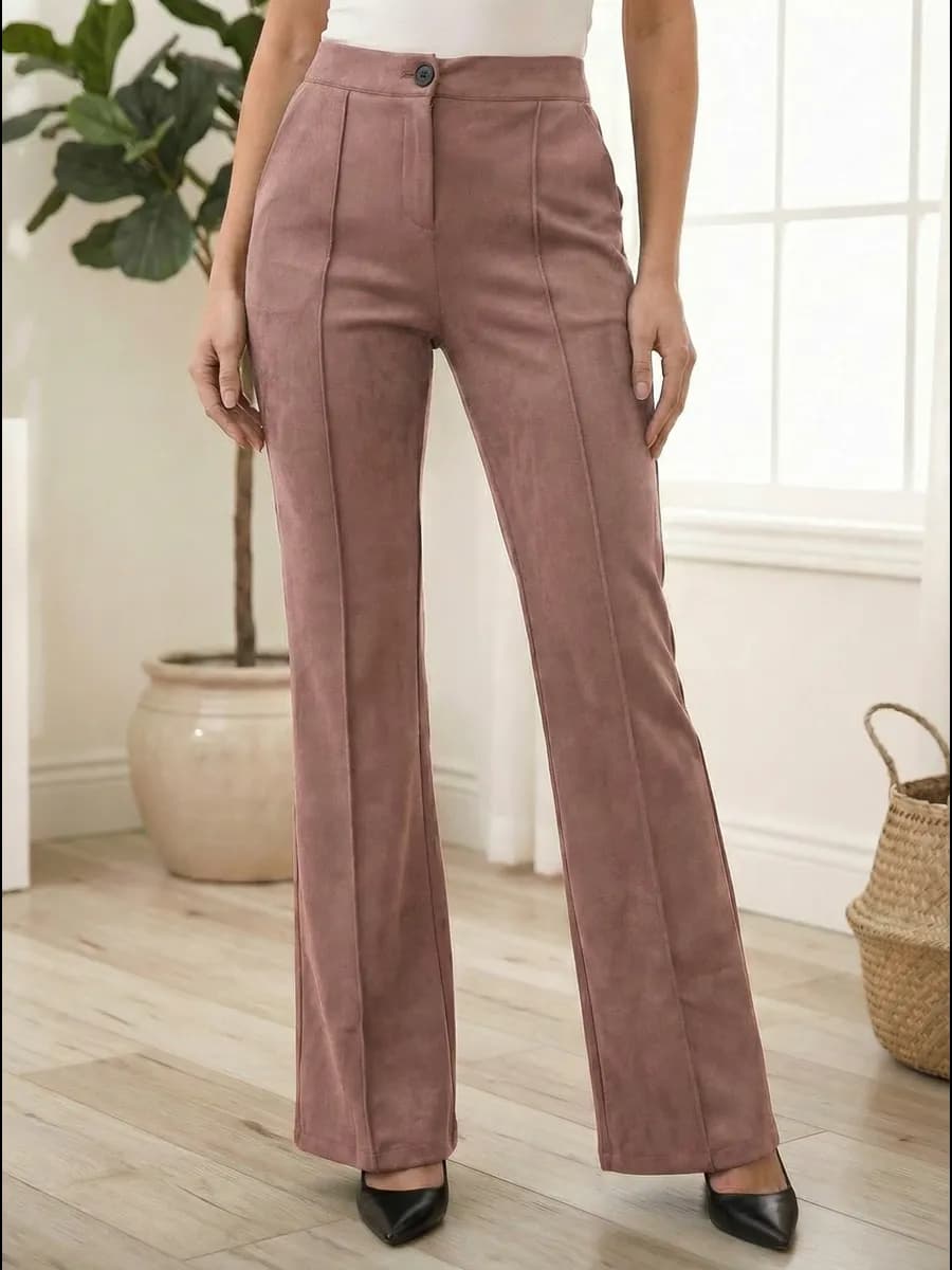 Брюки классические замшевые