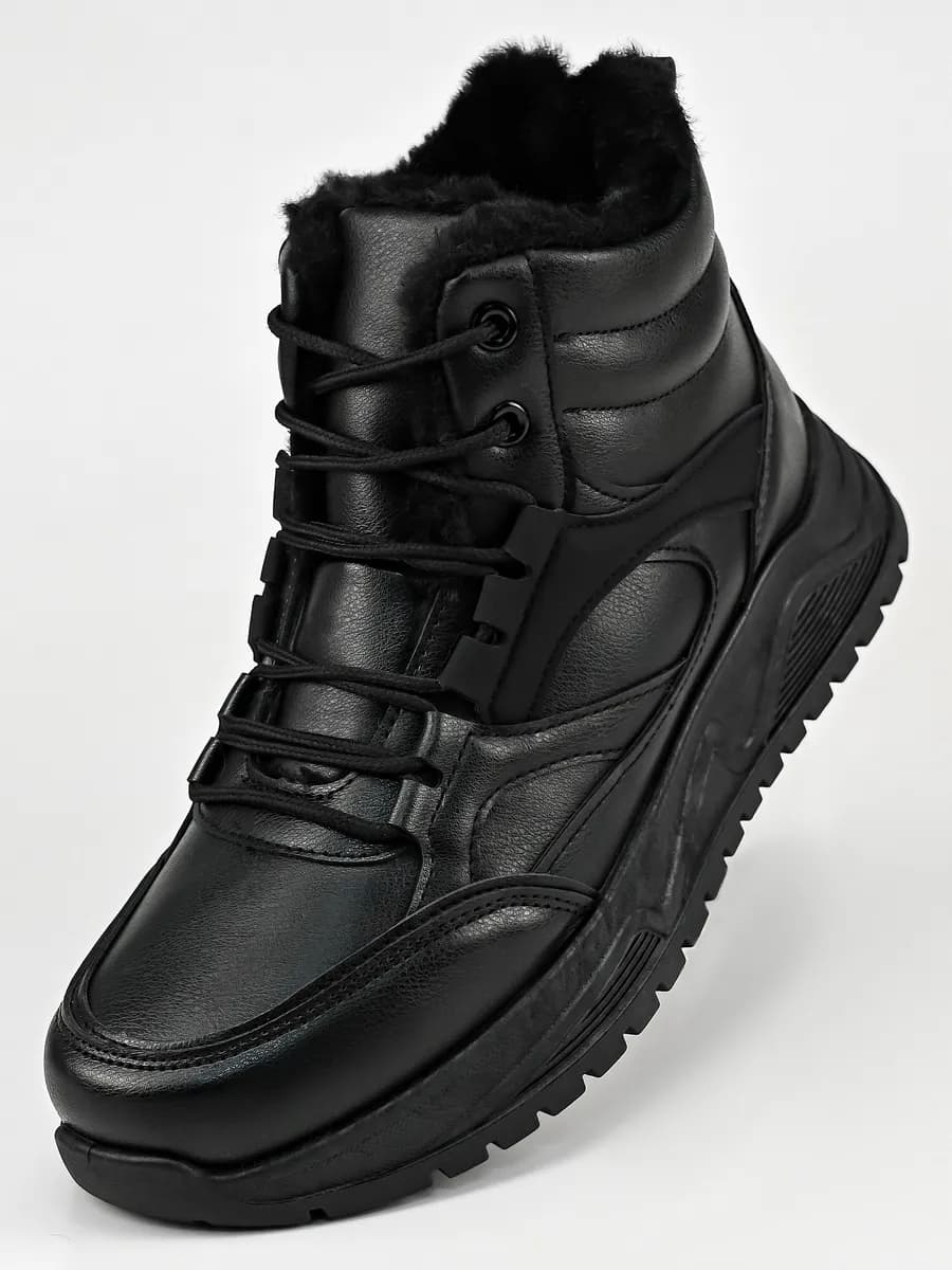 Черные Зимние кроссовки высокие