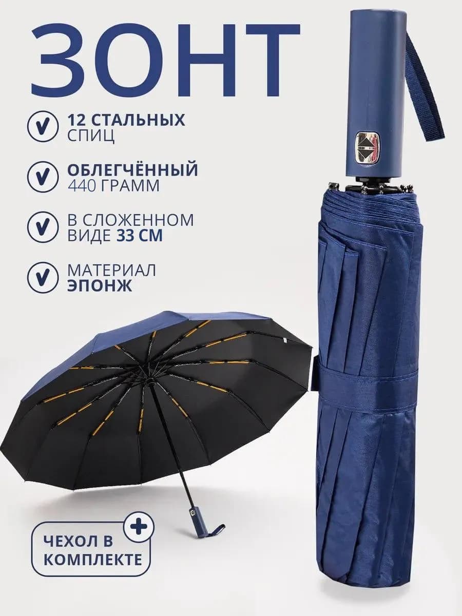 Зонт антиветер автомат легкий