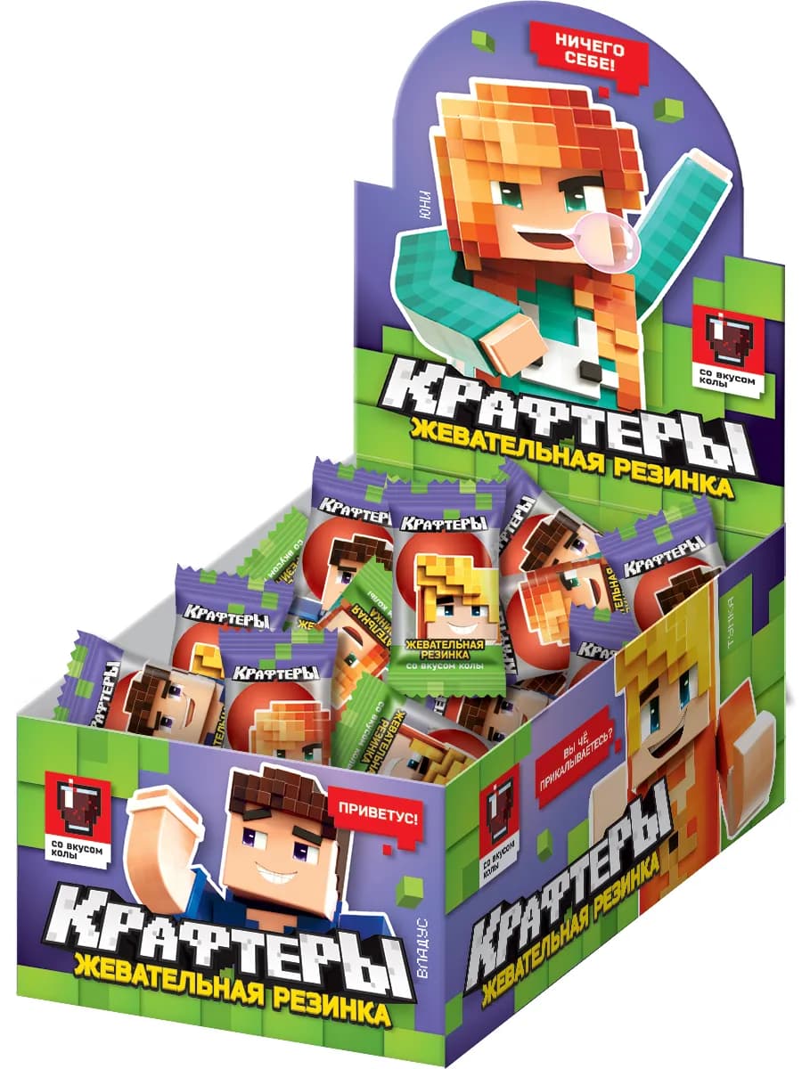 Жевательная резинка с жидким центром Крафтерыi, 100 шт