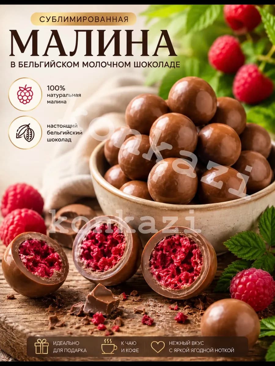 Малина в шоколаде бельгийском, конфеты,сладости