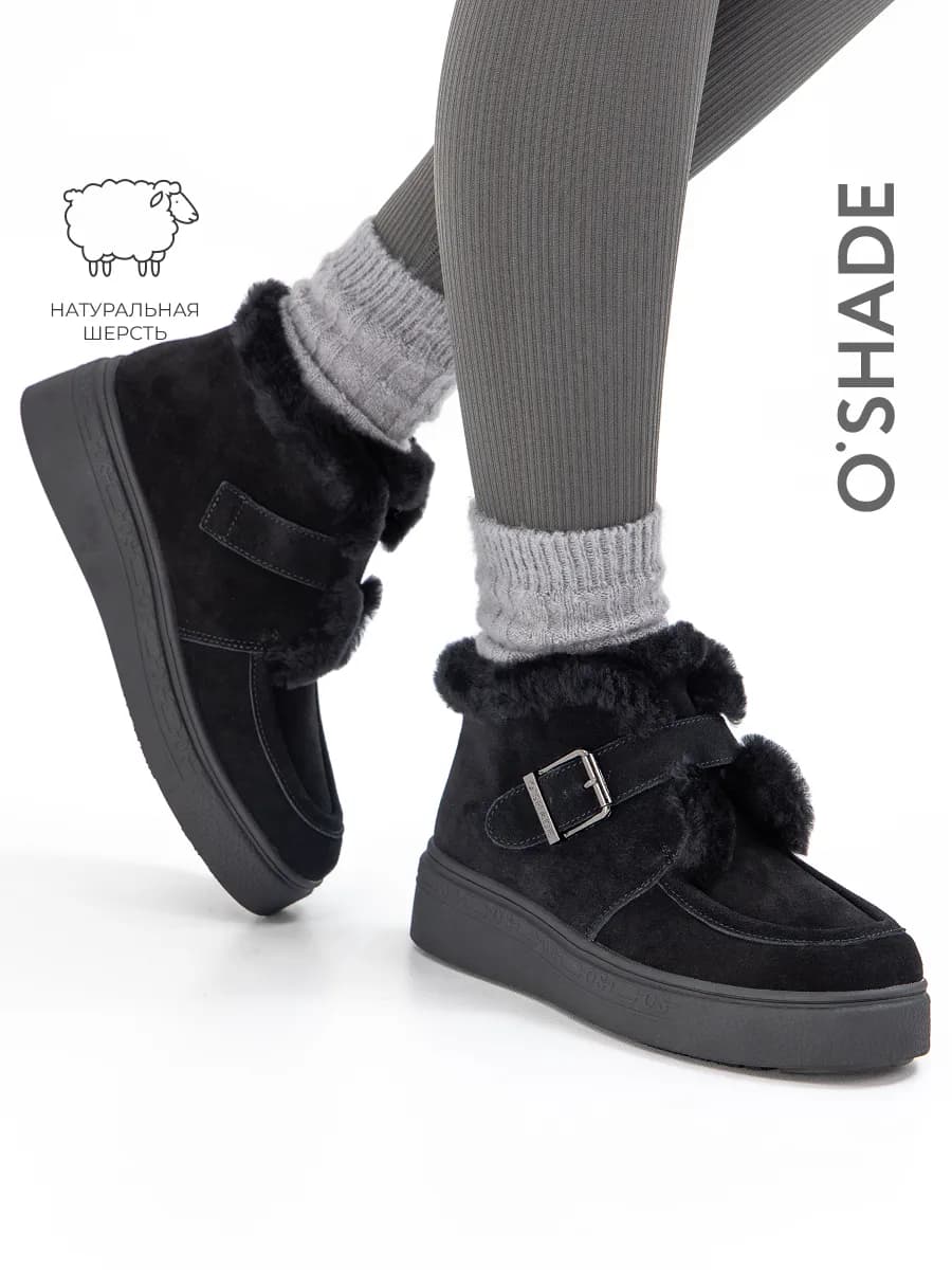 Ботинки женские зимние черные