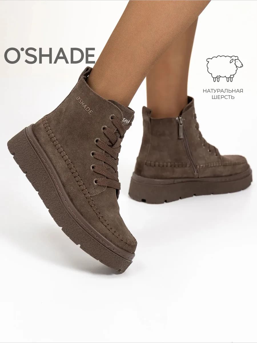 Ботинки женские зимние коричневые - фото 1