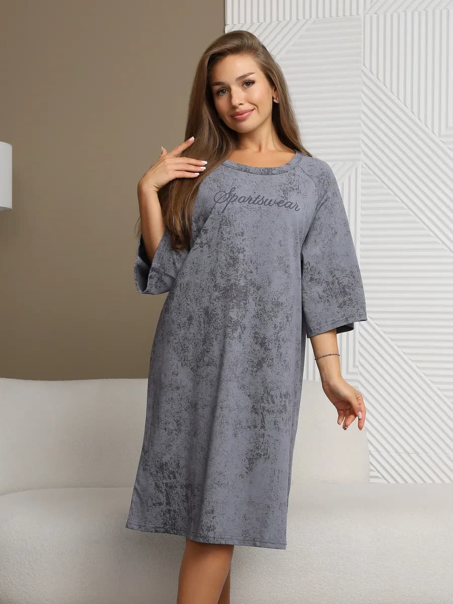Туника домашняя удлиненная больших размеров платье