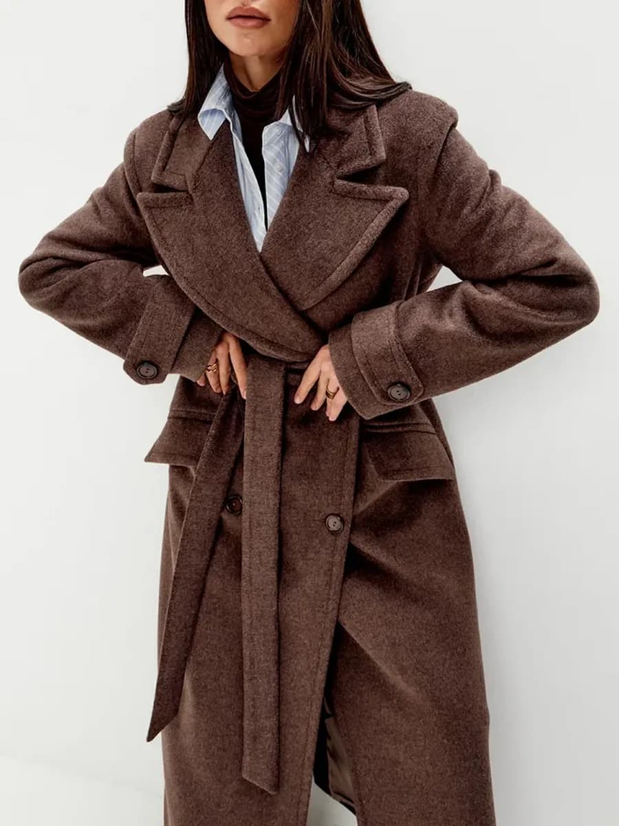 Длинное демисезонное Пальто оверсайз веснаосень