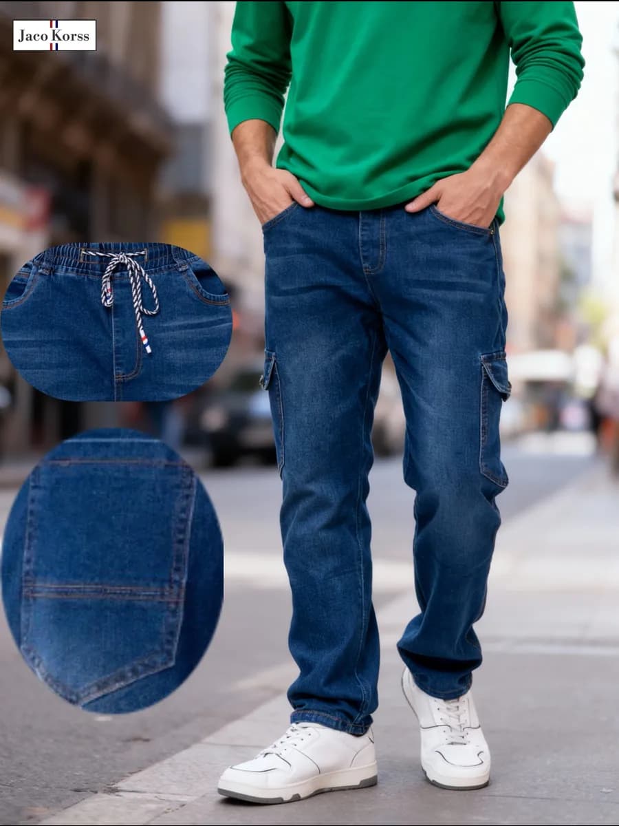 Джинсы бананы зауженные с боковыми карманами