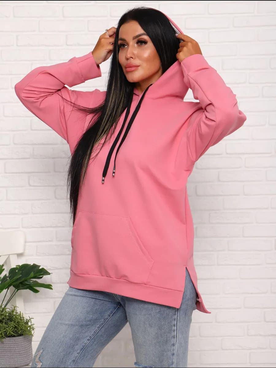 Толстовка худи женское с капюшоном без начеса