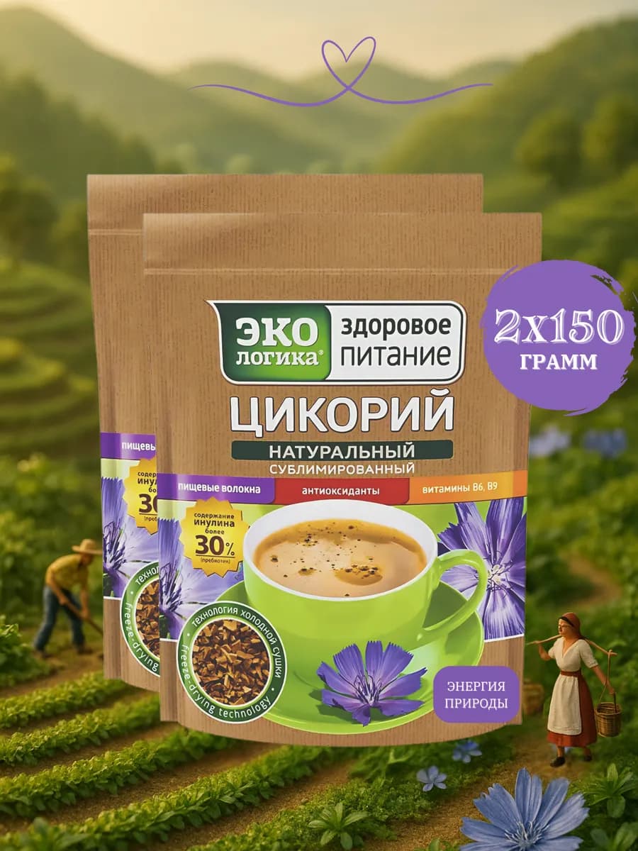 Цикорий Натуральный Сублимированный Растворимый 150 гр. 2 шт
