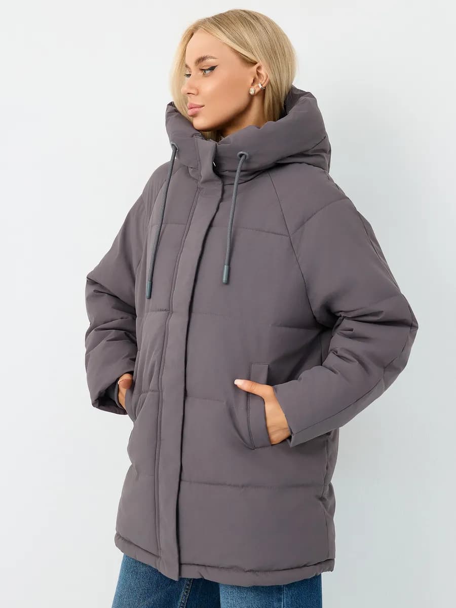 Куртка зимняя с капюшоном удлиненная до -30