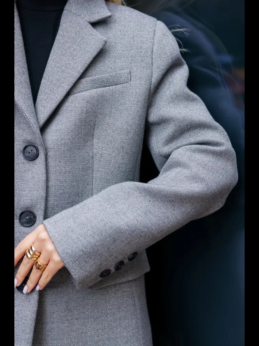 Пиджак пальто оверсайз шерсть - фото 1