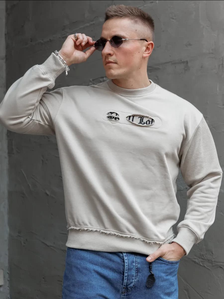 Свитшот мужской оверсайз без начеса кофта