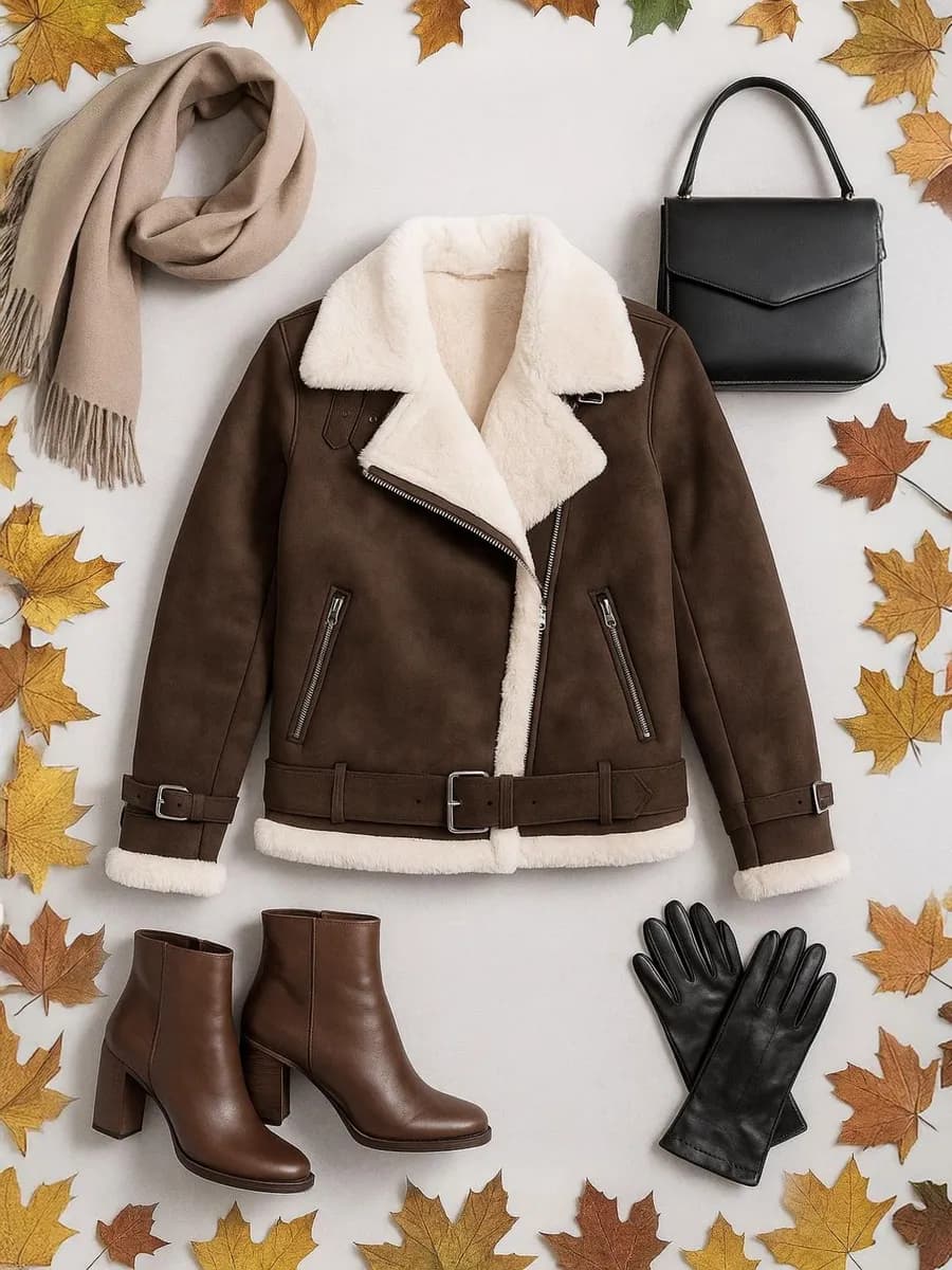 Дубленка авиатор короткая демисезонная