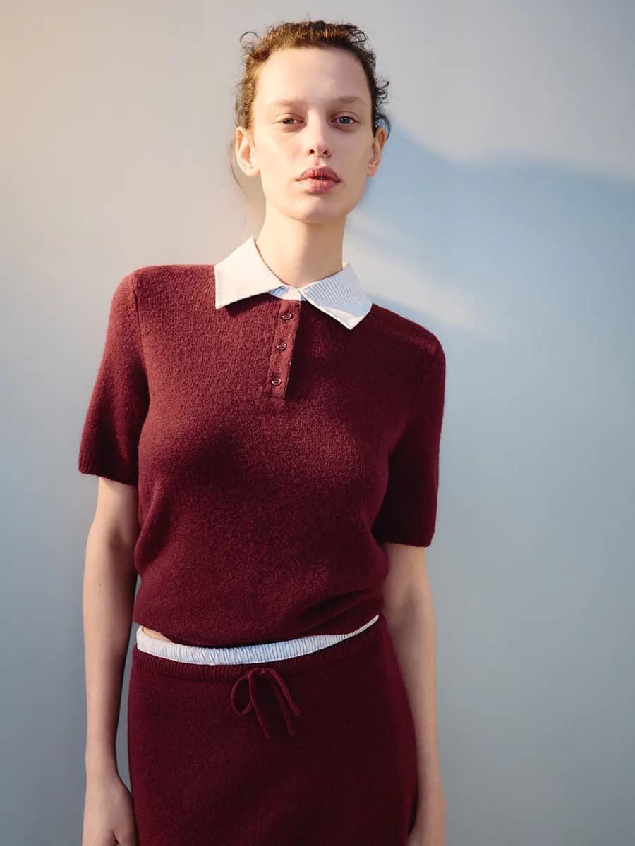 Джемпер-поло с воротником рубашки