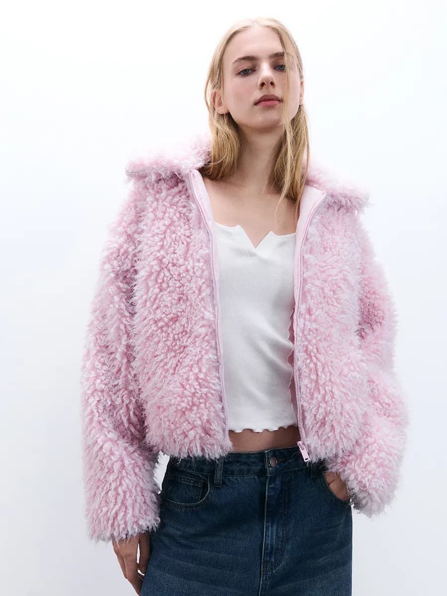 Куртка на молнии из искусственного меха