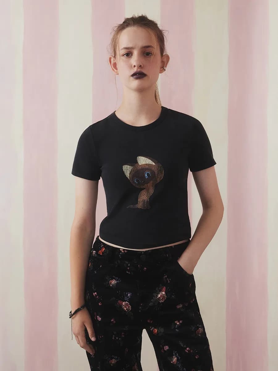 Футболка-топ вареная с принтом - фото 1