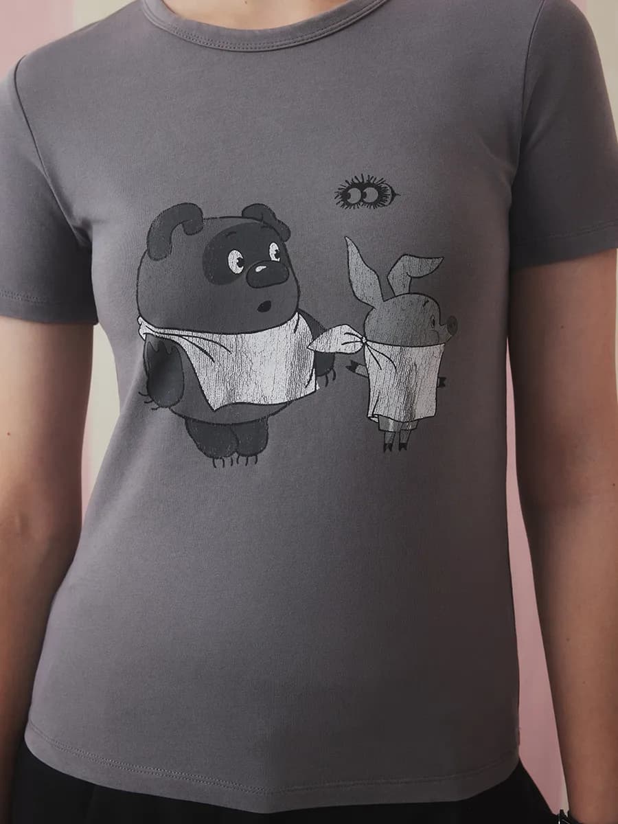 Футболка-топ вареная с принтом